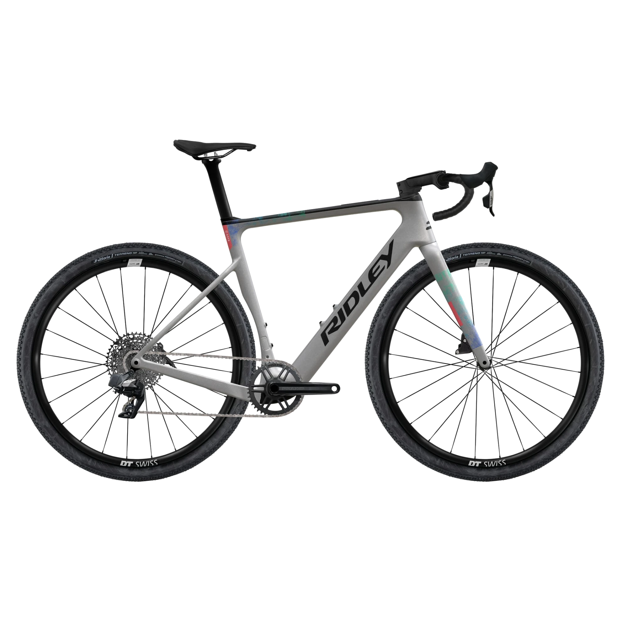 ridley-e-astr-apex-xplr-axs-1×12-silver-black-neon Ridley E-Astr, SRAM Apex XPLR AXS 1x12, Silver/Black/Neon