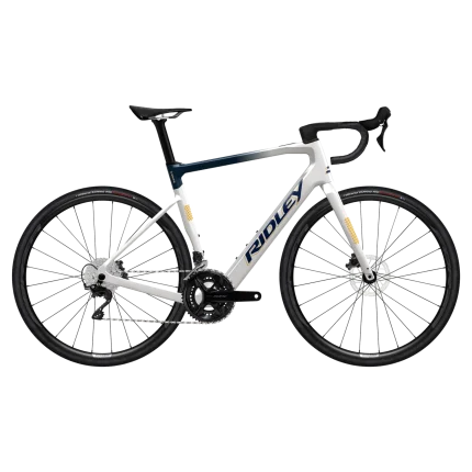 Ridley E-Grifn Road, Shimano 105 2x12, Pearl White/Jeans Blue Metallic / Honey Gold